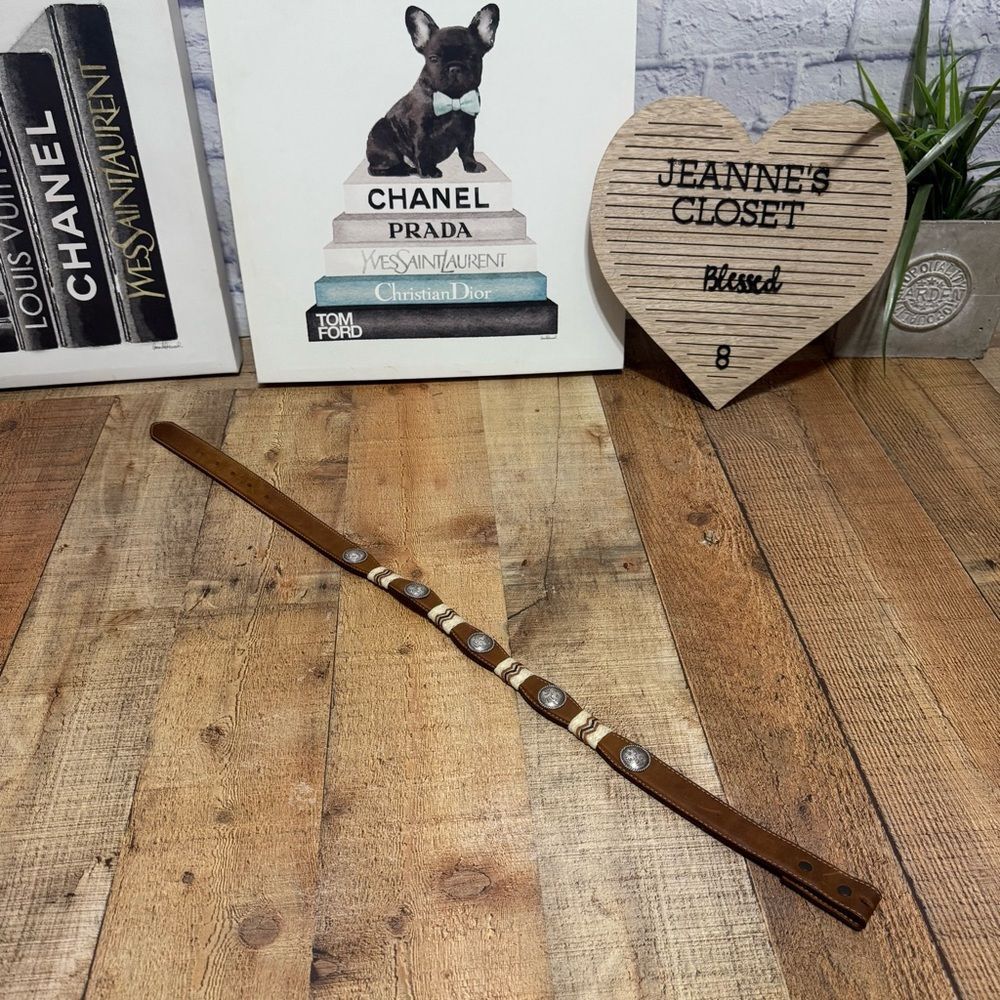 Tony lama leather western belt no buckle size 26